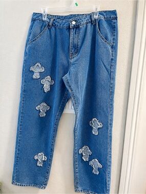 NFINITY Blue Denim Jeans with Fun Patch Appliqués